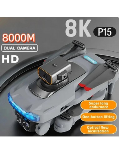 Drone double caméra HD 8K avec prise de photos et vidéo instantanées - Détecteur d'obstacles les ctes