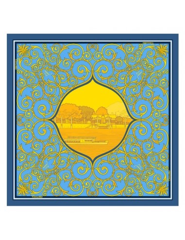 Foulard Pur Soie - Cernobbio Azur 90x90 de l' environnement