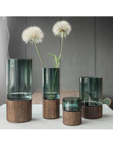 Vase Bois et Verre Pour